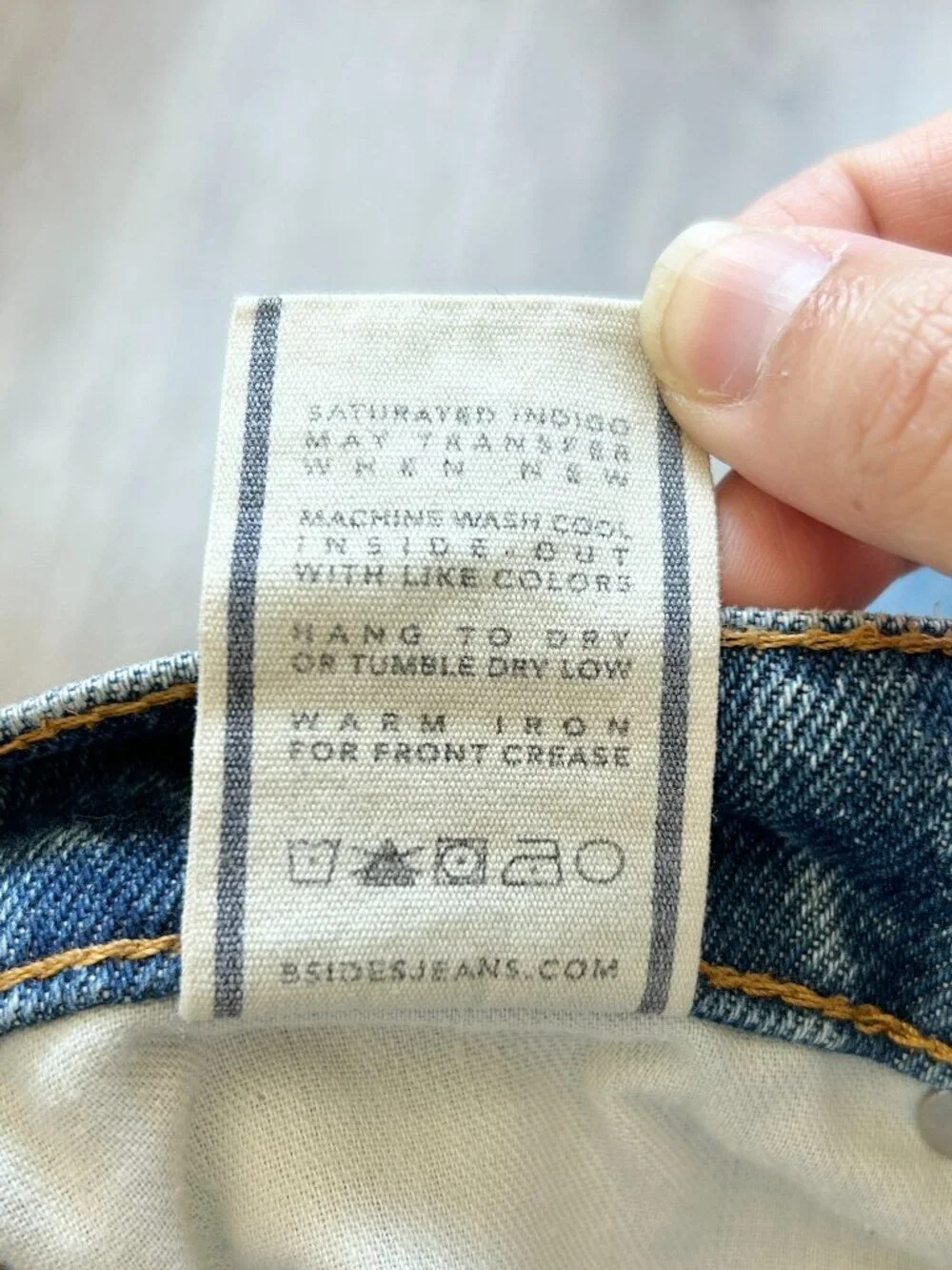 B Sides Medium Wash Straight Leg Rigid Denim Jeans Size 26